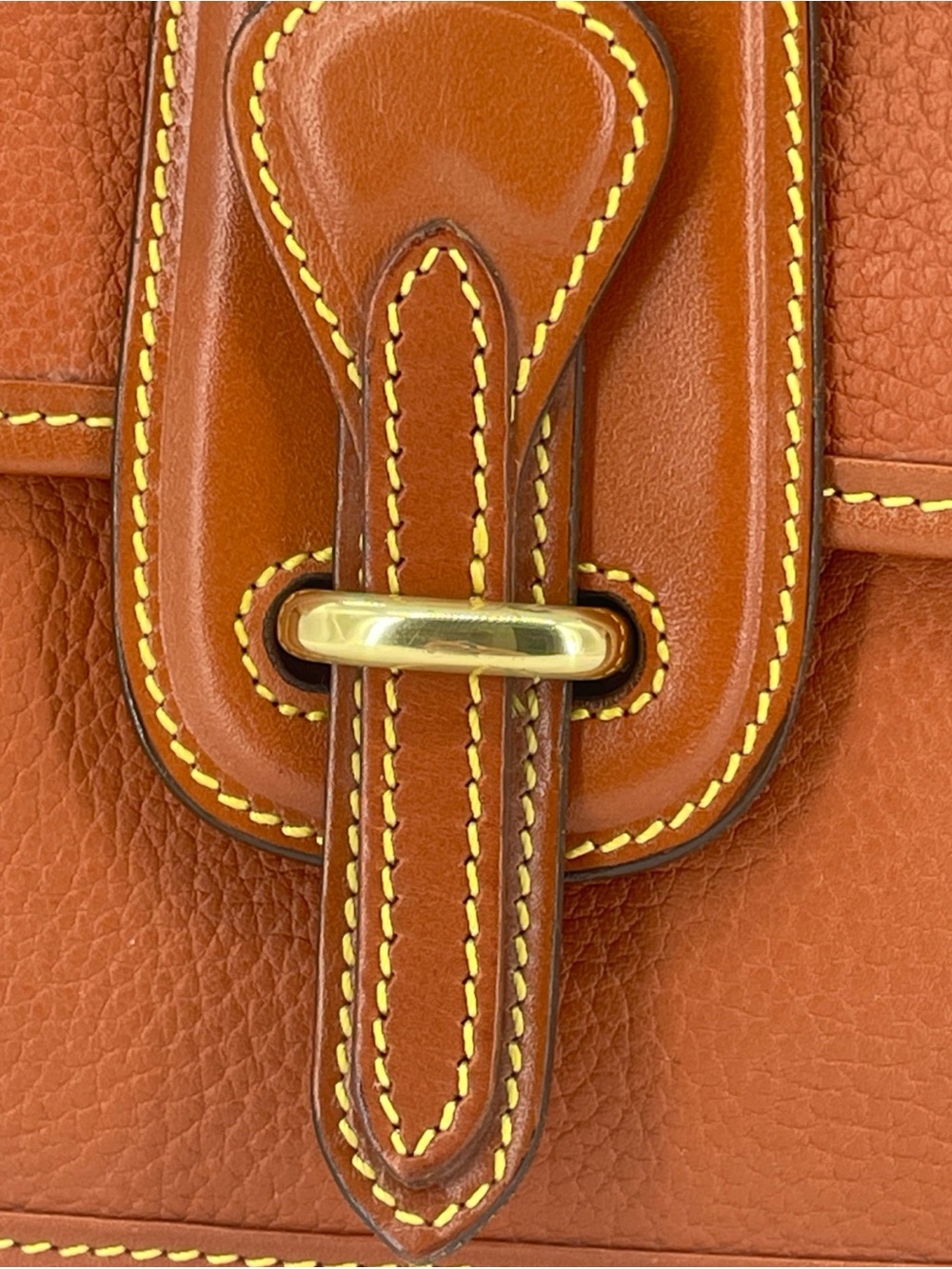 Vtg Dooney & Bourke Tan Leather Crossbody Pocket  Equestrian Bag Model R125 - Picture 3 of 16